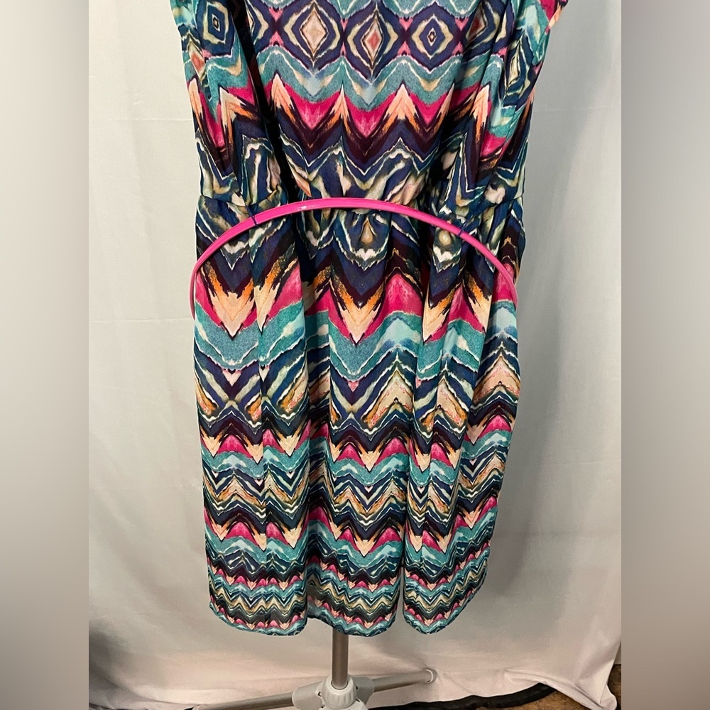 AB Studio Multicolor Chevron Pattern‎ Dress size XL - Picture 8 of 11